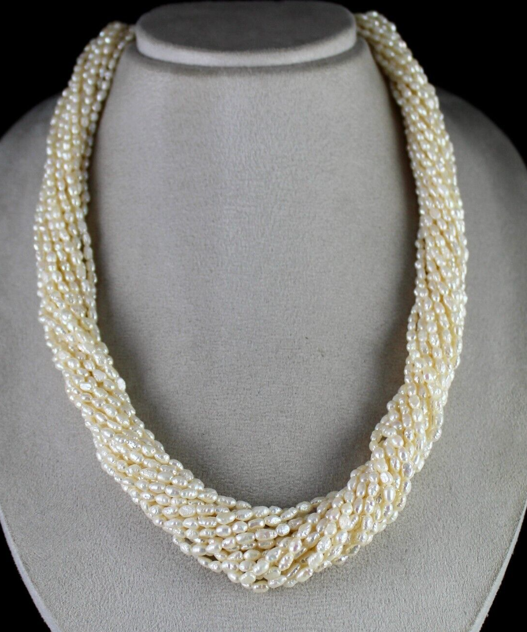 GENUINE FRESH WATER PEARL BEADS FANCY 17 L 802 CARATS GEMSTONE FASHION NECKLACE