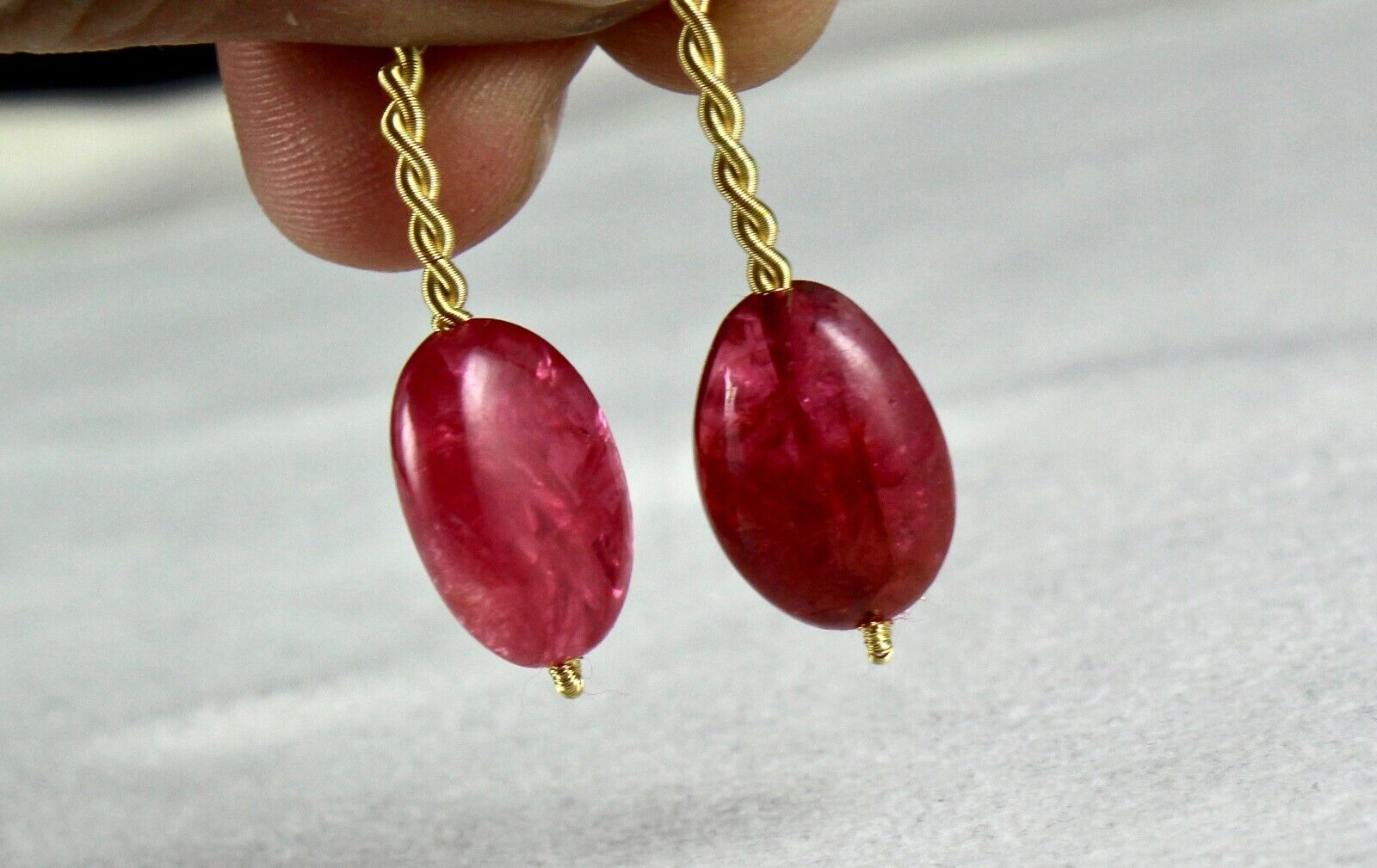 Natural Red Spinel Beads Cabochon Drilled 2 Pc 27.81 Ct Gemstone Earring Design