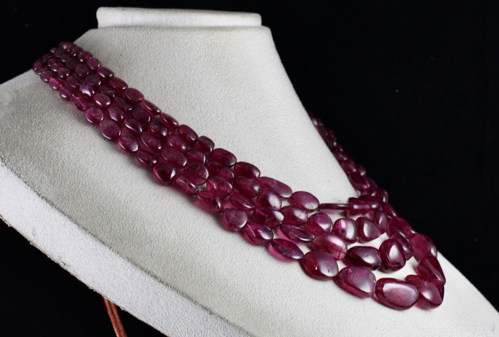 Pink Tourmaline Necklace Rubellite Beads 4L 860 Ct Drill Natural Gemstone String