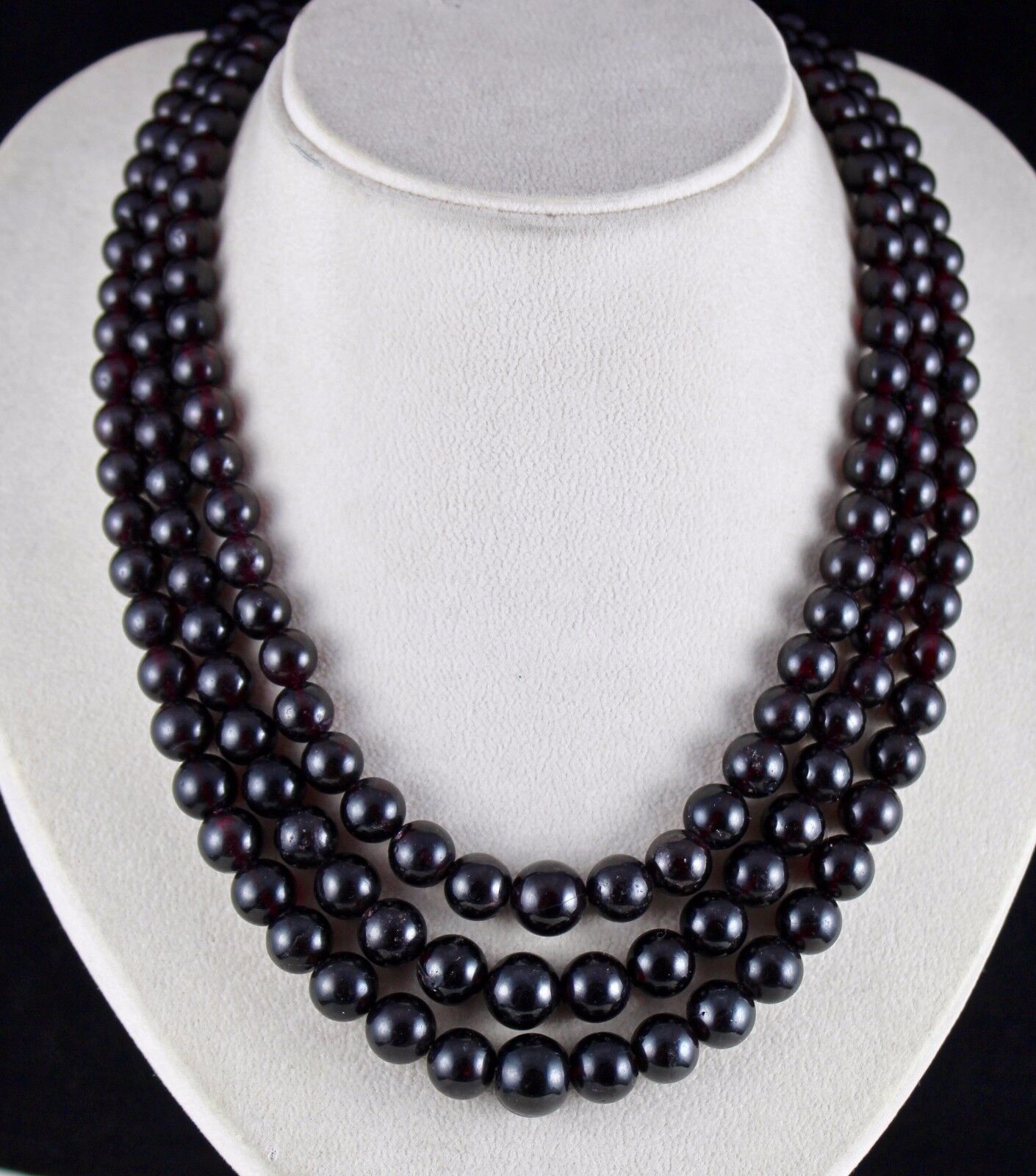 Natural Red Garnet Beads Round 3 L 1451 Ct Gemstone Beaded Fashion Necklace
