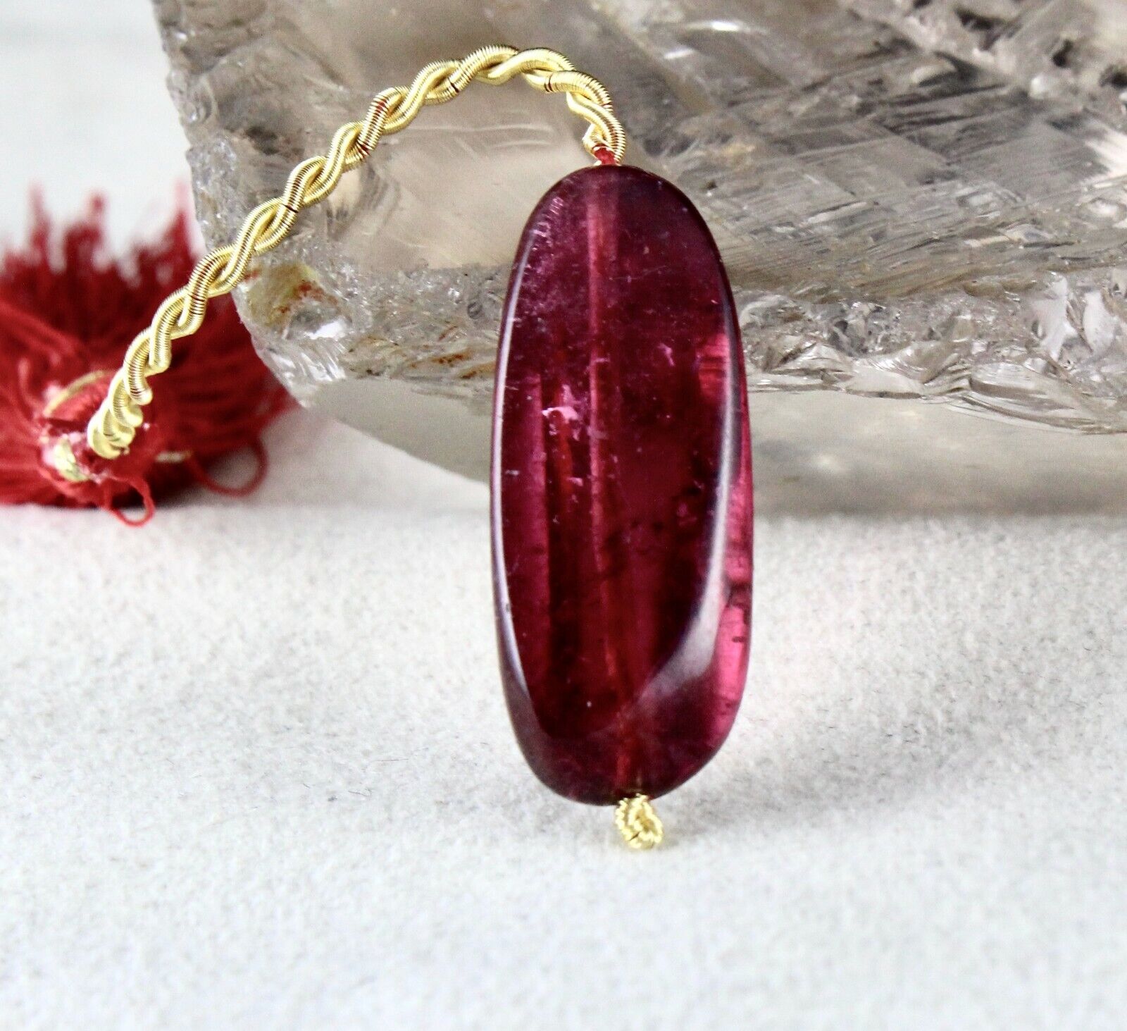 Natural Pink Tourmaline Rubellite Bead Hanging 22.85 Cts Gemstone Pendant Design