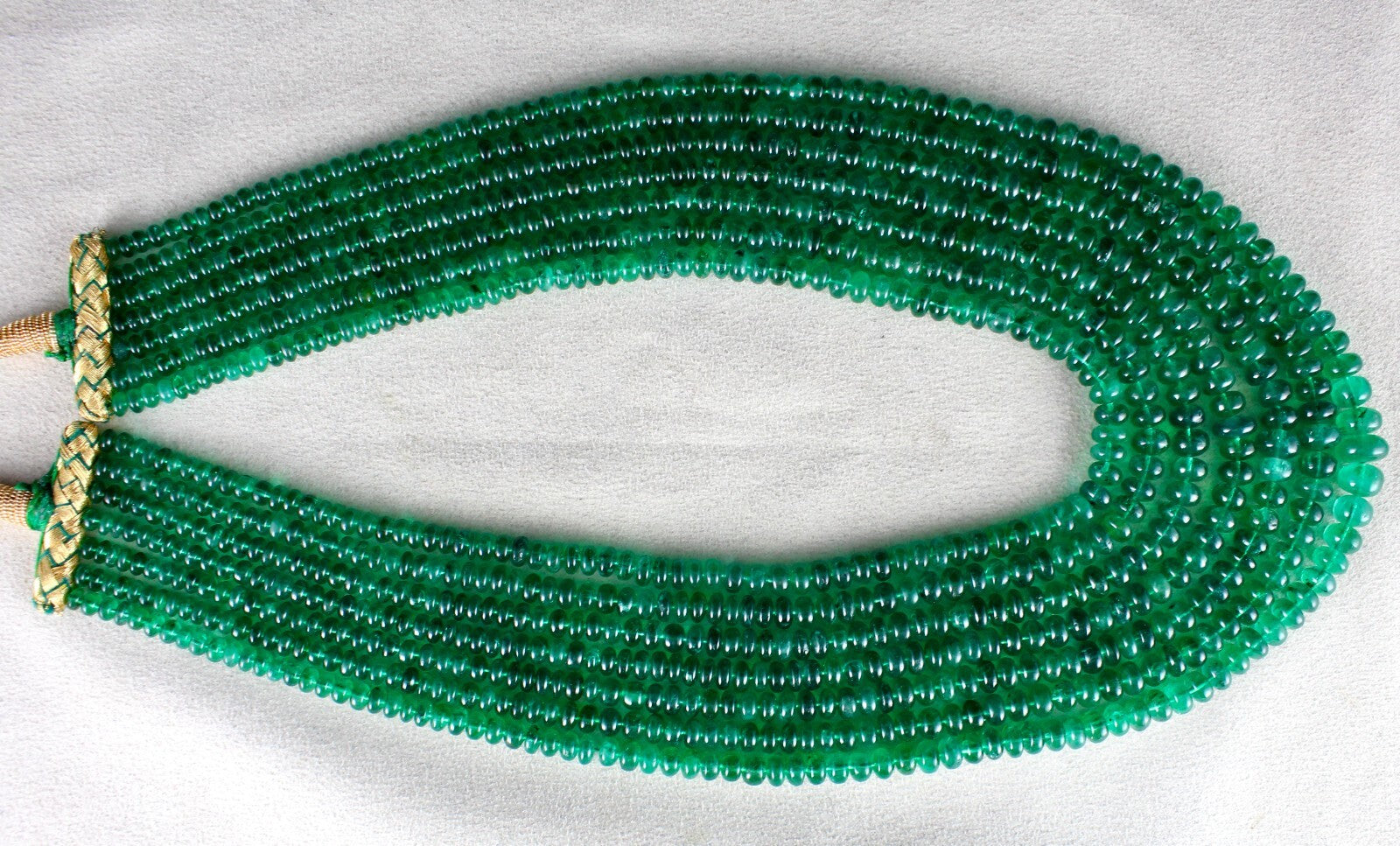 Certified Natural Zambia Emerald Beads 832ct Gemstone Necklace 7 Line