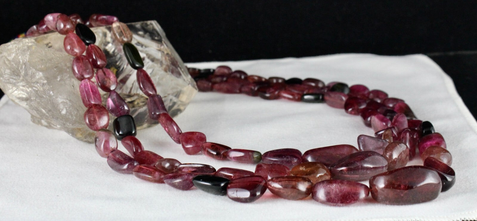 Certified Natural Tourmaline 1155 Ct Multi Fine Gemstone Beads Necklace
