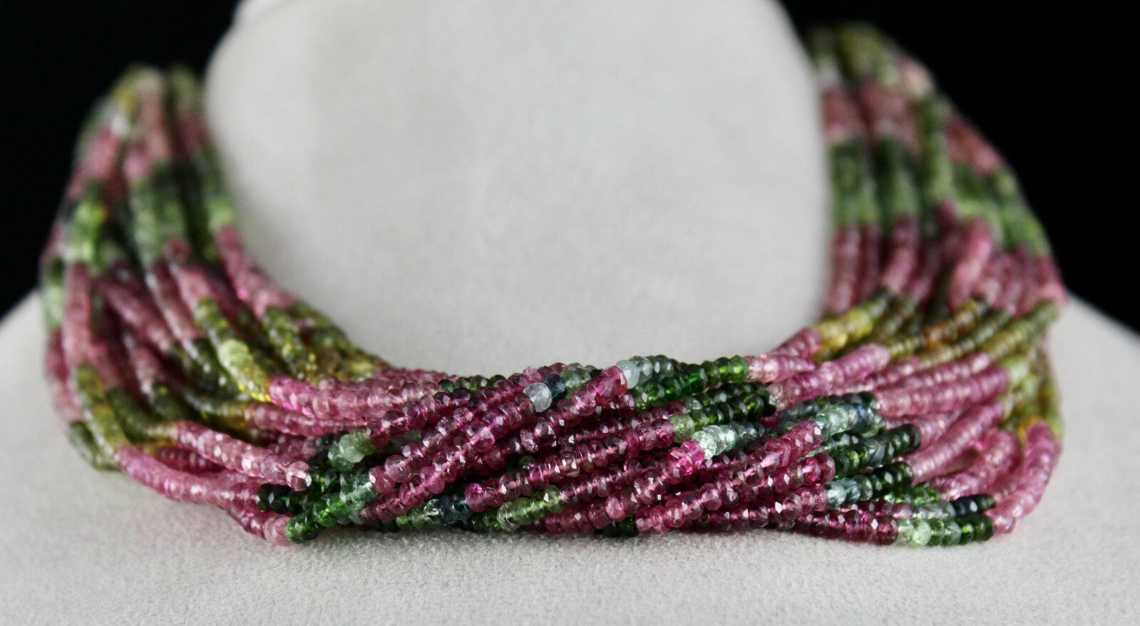 Certified Natural Multi Tourmaline 802ct Faceted Round Gemstone Necklace