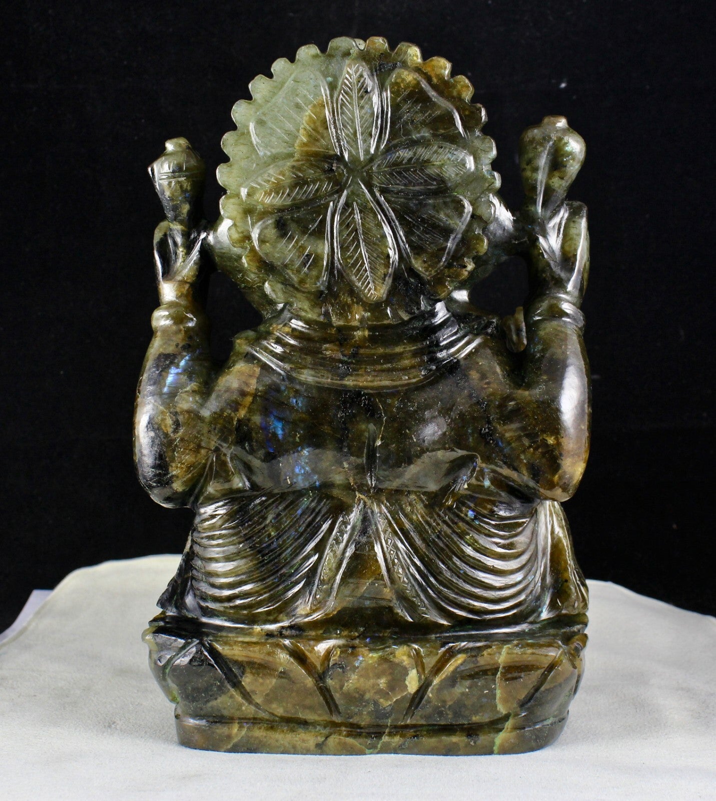 Certified Divine Natural Labradorite 24250 Ct Gemstone Ganesha Statue Decor