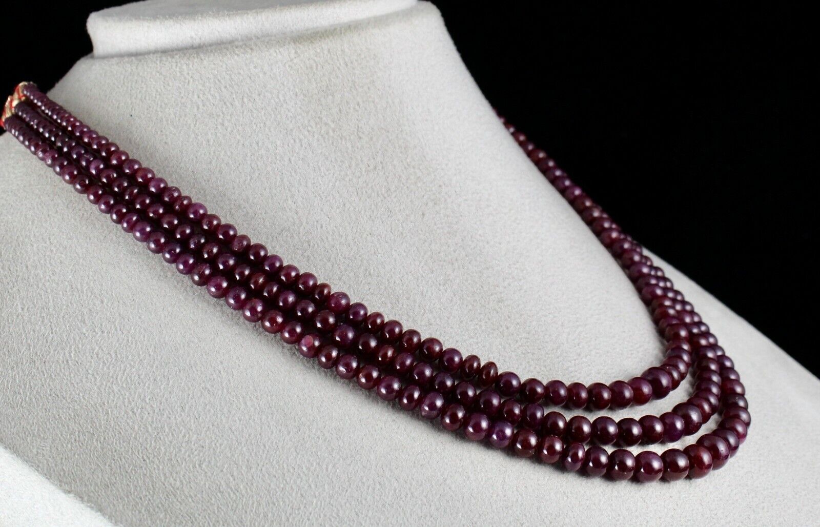Untreated Natural Ruby Beads Round 3 L 410 Cts Precious Gemstone Beaded Necklace