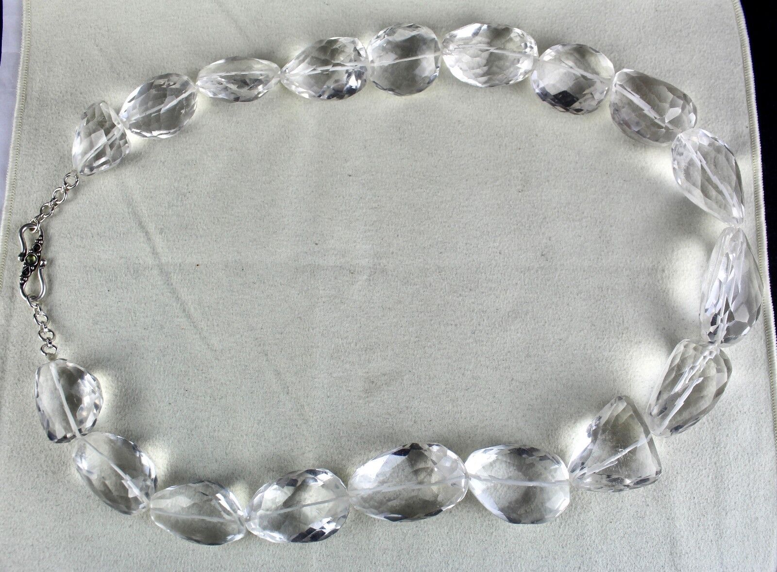 BIG NATURAL ROCK CRYSTAL QUARTZ BEADS FACETED TUMBLE 2171 CTS GEMSTONE NECKLACE