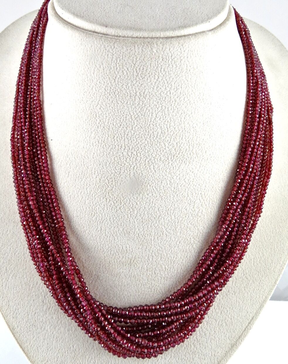Natural Rhodolite Garnet Beads Faceted Round 12 L 3mm 632 Ct Gemstone Necklace