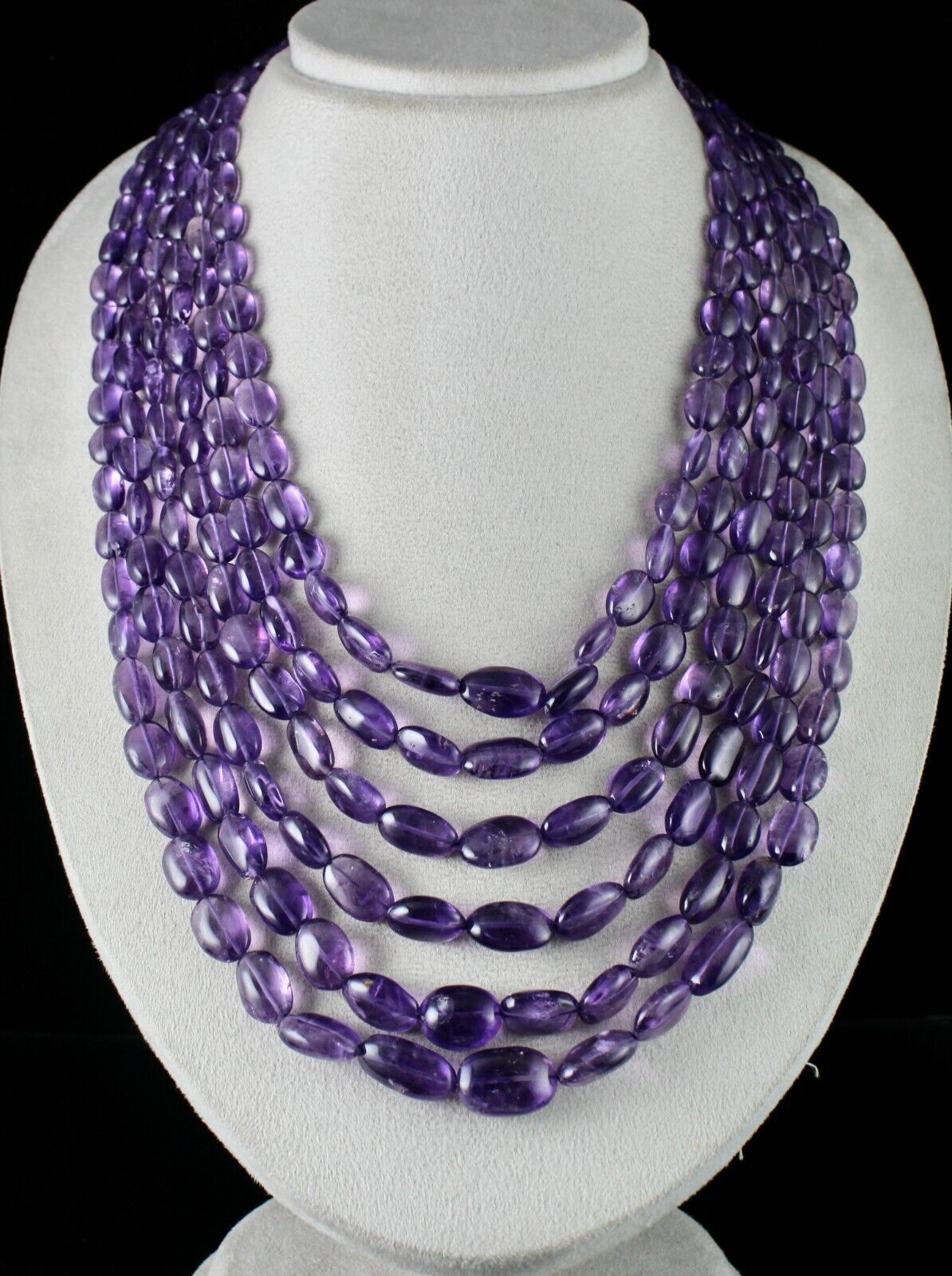 NATURAL AMETHYST BEADS LONG NUGGETS 6 L 1333 CT PURPLE GEMSTONE FASHION NECKLACE