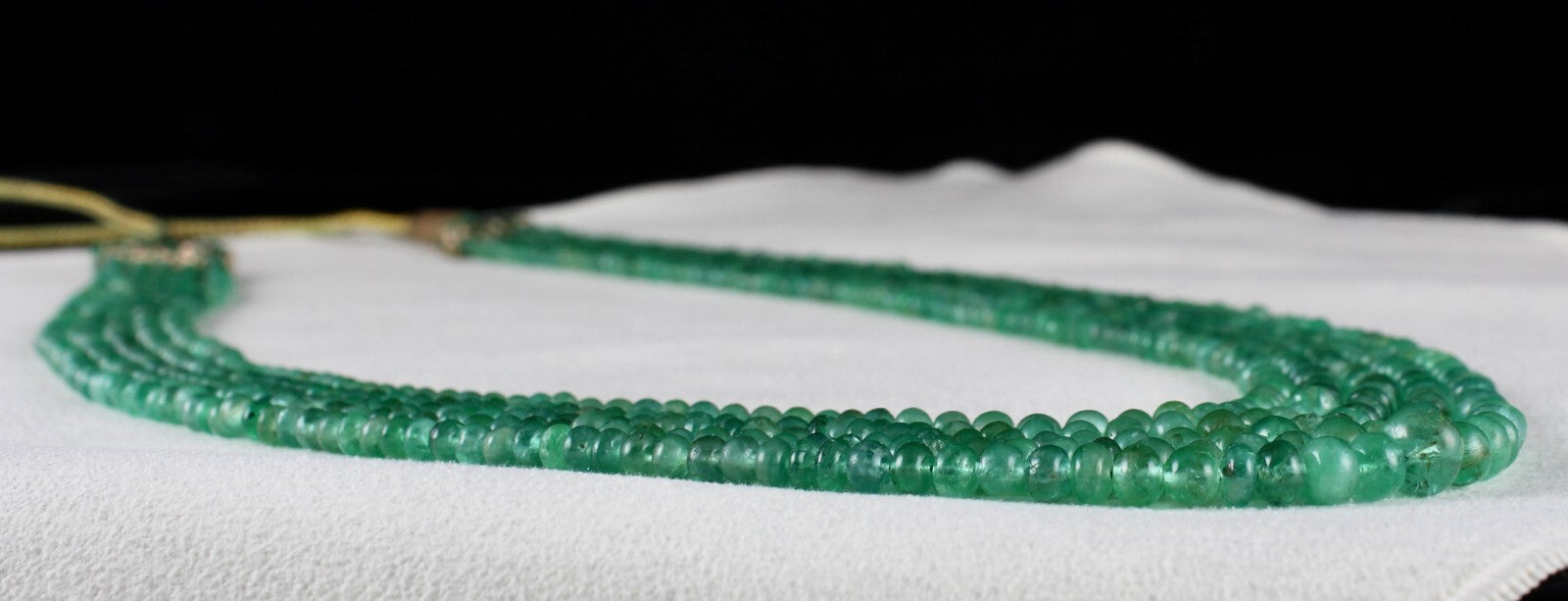 Certified Natural Colombian Emerald 263 Ct Round Beads Necklace
