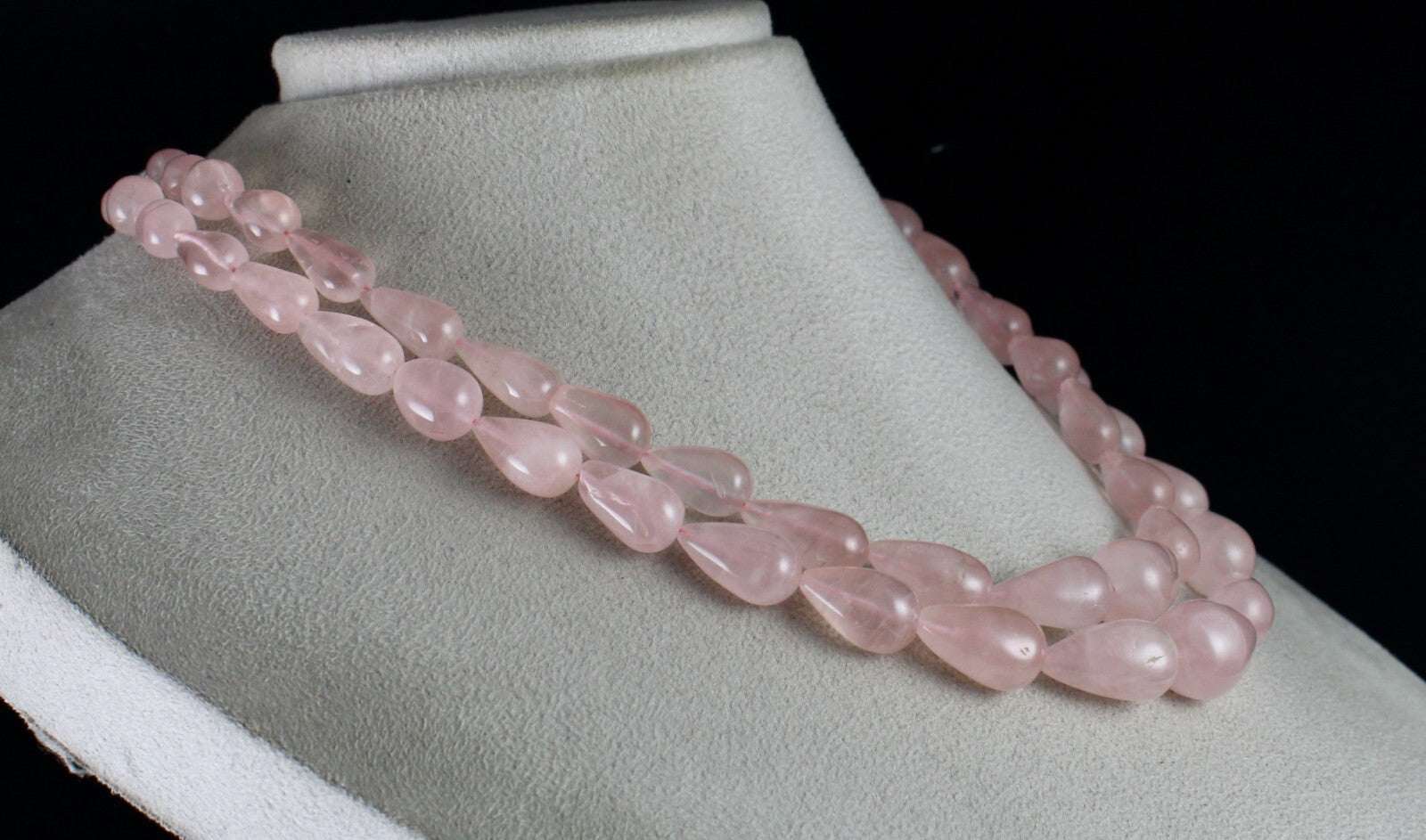 Natural Rose Quartz 574ct Beads Cabochon Gemstone Fashion Necklace