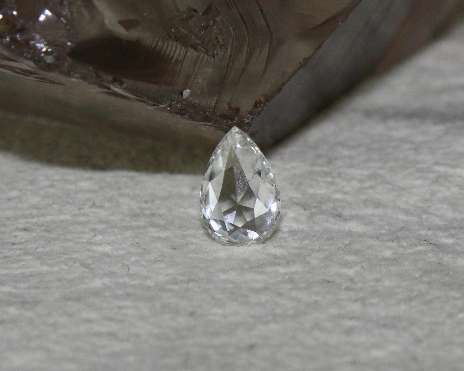 Certified Natural Rose Cut White Diamond Pear Cut 1.04ct Loose Stone For Ring