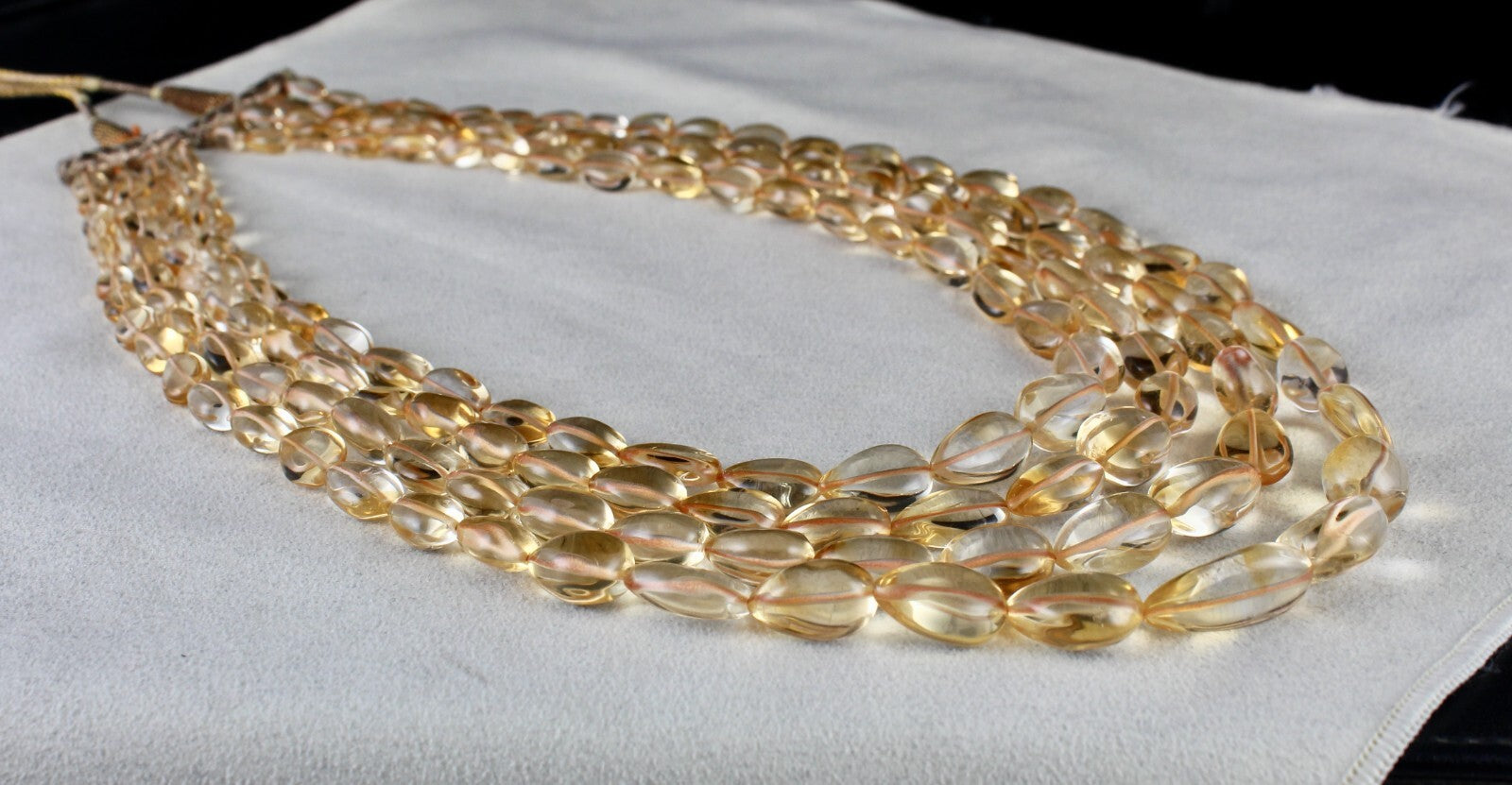 Certified Natural Yellow Citrine 764 Ct Teardrop Gemstone Fashion Necklace