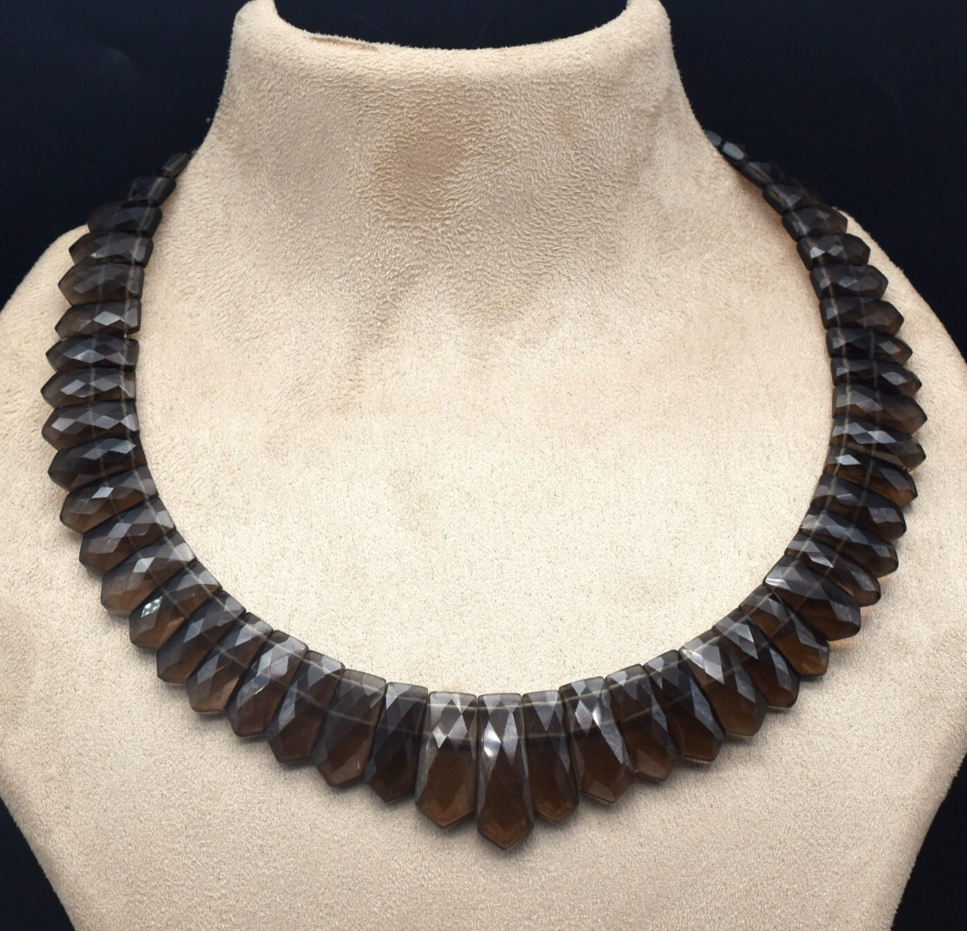 Certified Natural Smoky Quartz 478 Ct Sterling Silver Black Gemstone Necklace