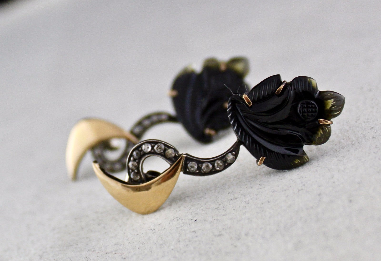 Victorian Natural Multi Tourmaline & Diamond Earring Stud 18k Gold Silver 10ct