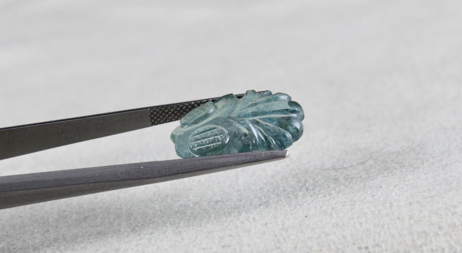 NATURAL BLUE AQUAMARINE CARVED PINEAPPLE 7.47 CT LOOSE GEMSTONE FOR PENDANT RING