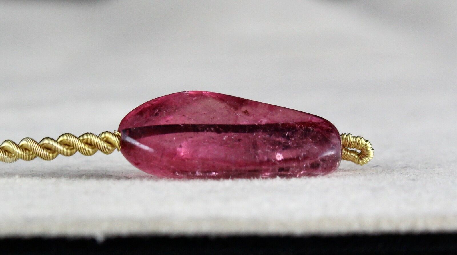 NATURAL PINK TOURMALINE CABOCHON DRILLED BEAD 15 CTS GEMSTONE HANGING PENDANT