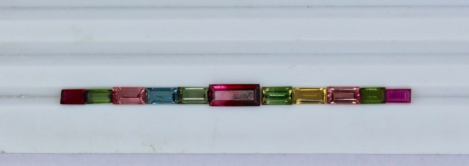 FINE NATURAL MULTI TOURMALINE BAGUETTE CUT 11 PCS 9.78 CARATS GEMSTONE DESIGNING