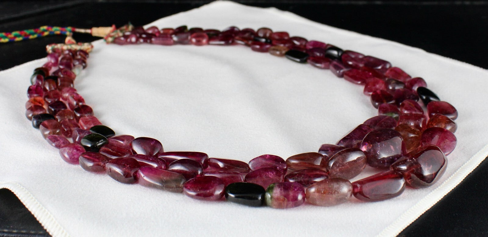 Certified Natural Tourmaline 1155 Ct Multi Fine Gemstone Beads Necklace