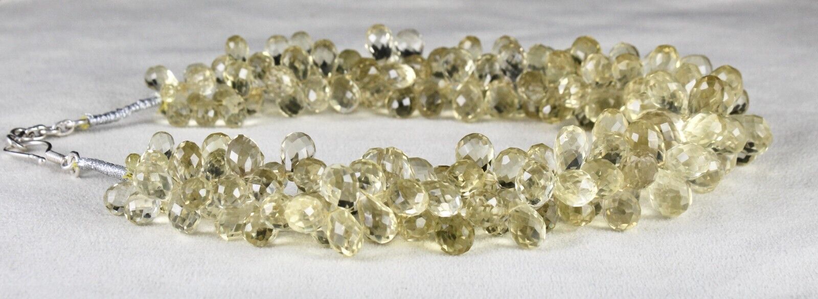 Natural Lemon Quartz Beads 2 L 1118 Ct Tear Drops Gemstone Finest Necklace
