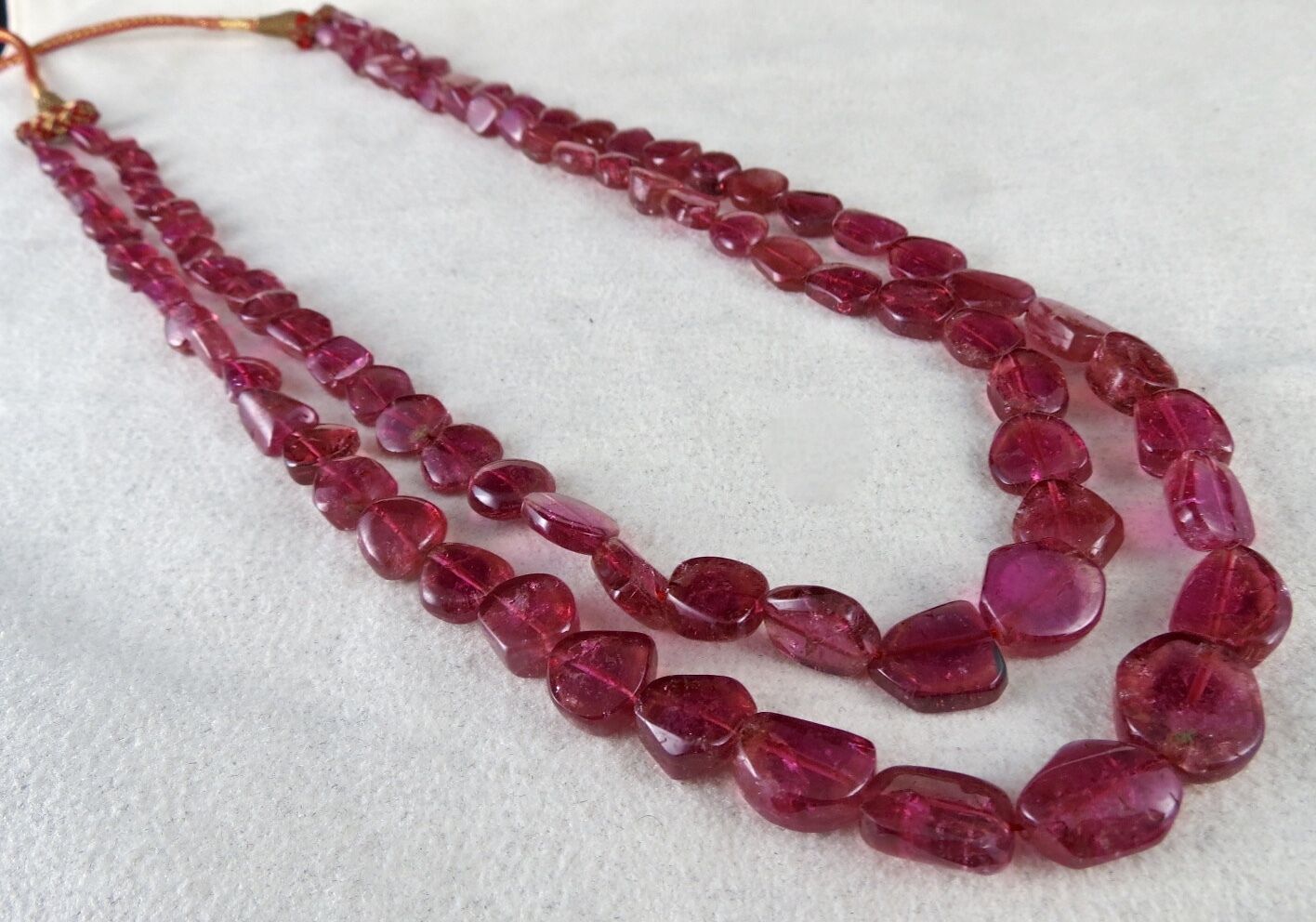 NATURAL PINK TOURMALINE RUBELLITE BEADS TUMBLE 2 L 284 CARATS GEMSTONE NECKLACE
