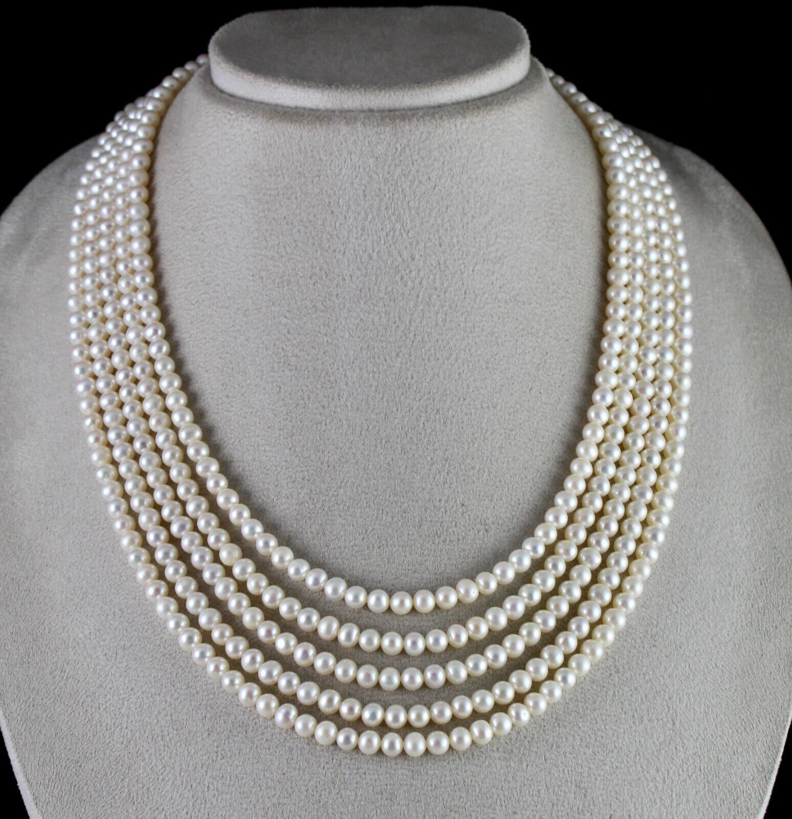 GENUINE FRESH WATER PEARL BEADS ROUND 5 L 525 CARATS GEMSTONE FASHION NECKLACE