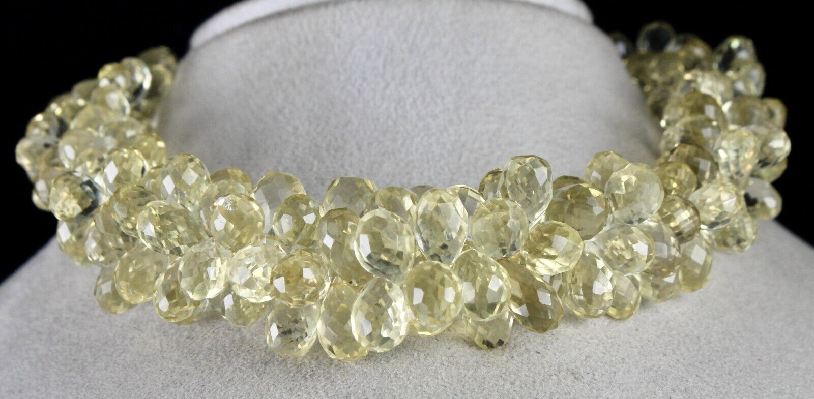 Natural Lemon Quartz Beads 2 L 1118 Ct Tear Drops Gemstone Finest Necklace