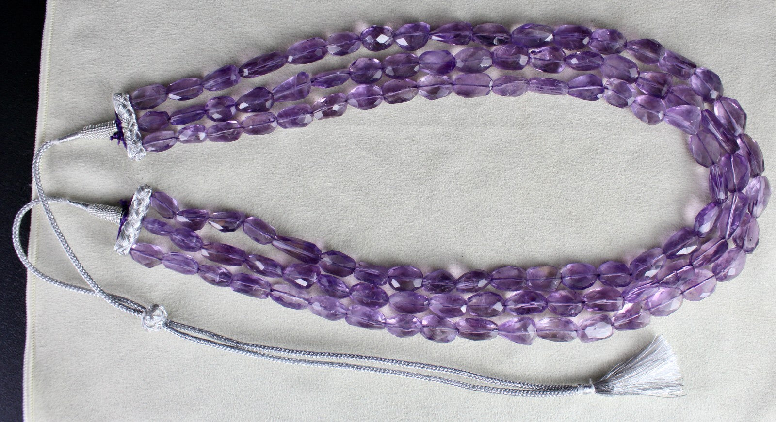Amethyst Beads Necklace Faceted Tumble 790 Ct Purple Gemstone Fashion 3l