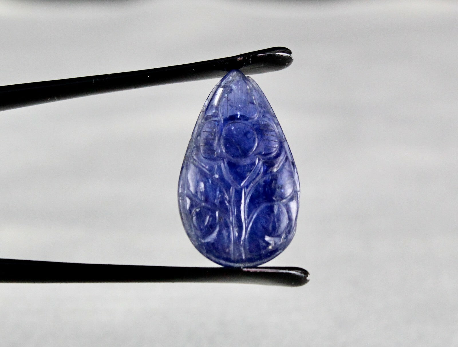 Certified Natural Untreated Blue Sapphire 17.52ct Carved 2pcs Ring Pendant