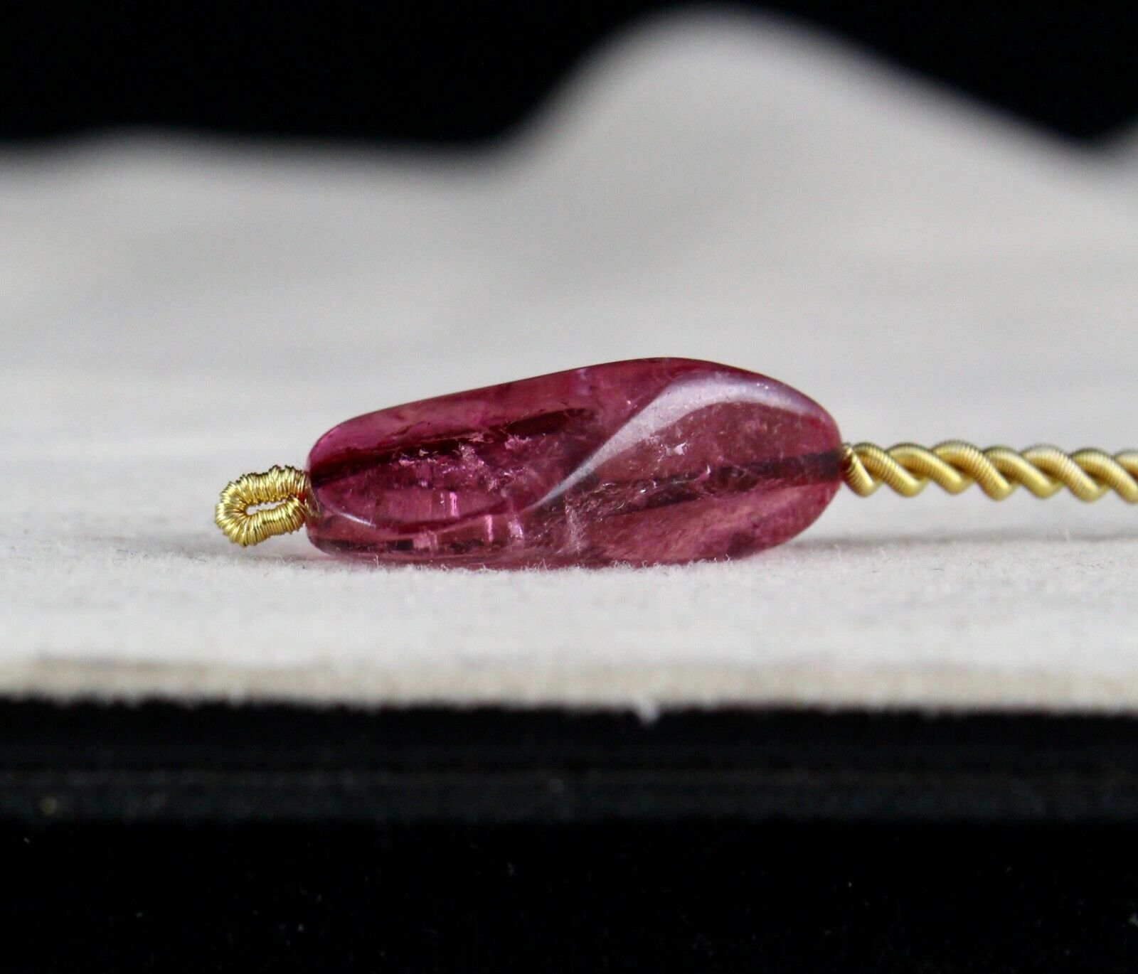 NATURAL PINK TOURMALINE CABOCHON DRILLED BEAD 15 CTS GEMSTONE HANGING PENDANT