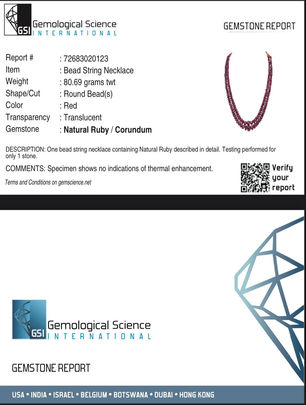 Certified Natural Ruby Beads Necklace 382 Ct Round Gemstone Collection Red