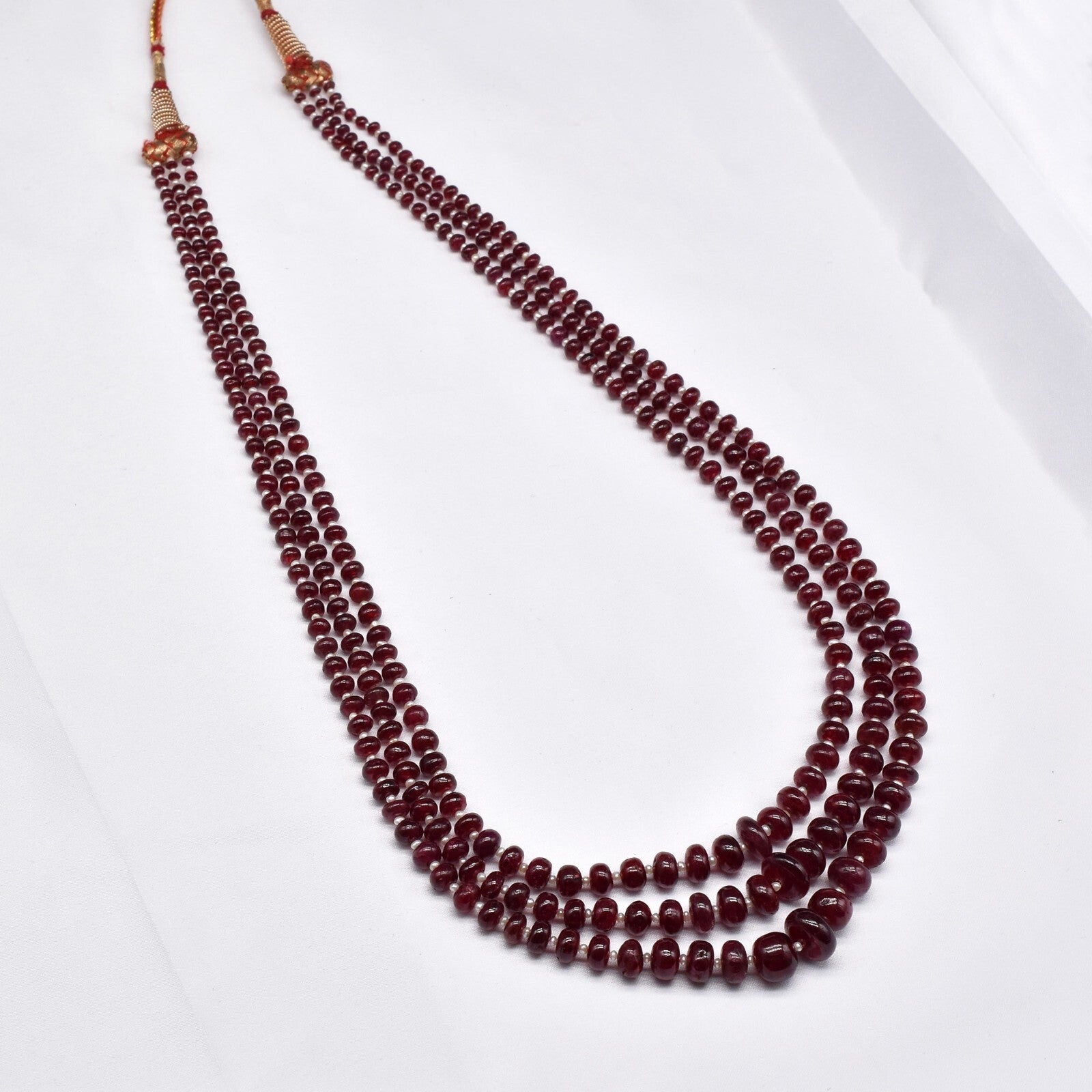 Certified Natural Spinel 319 Ct Pearl Beads Party Necklace Round Gemstone