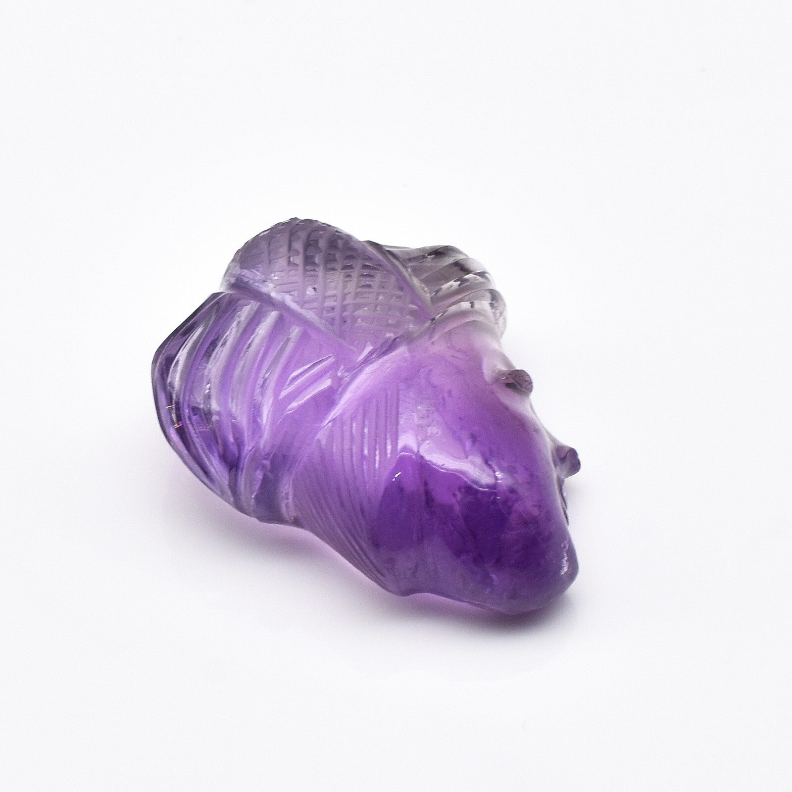 Natural Amethyst 48.58 Ct Engraved Face Cabochon Gemstone Pendant Design