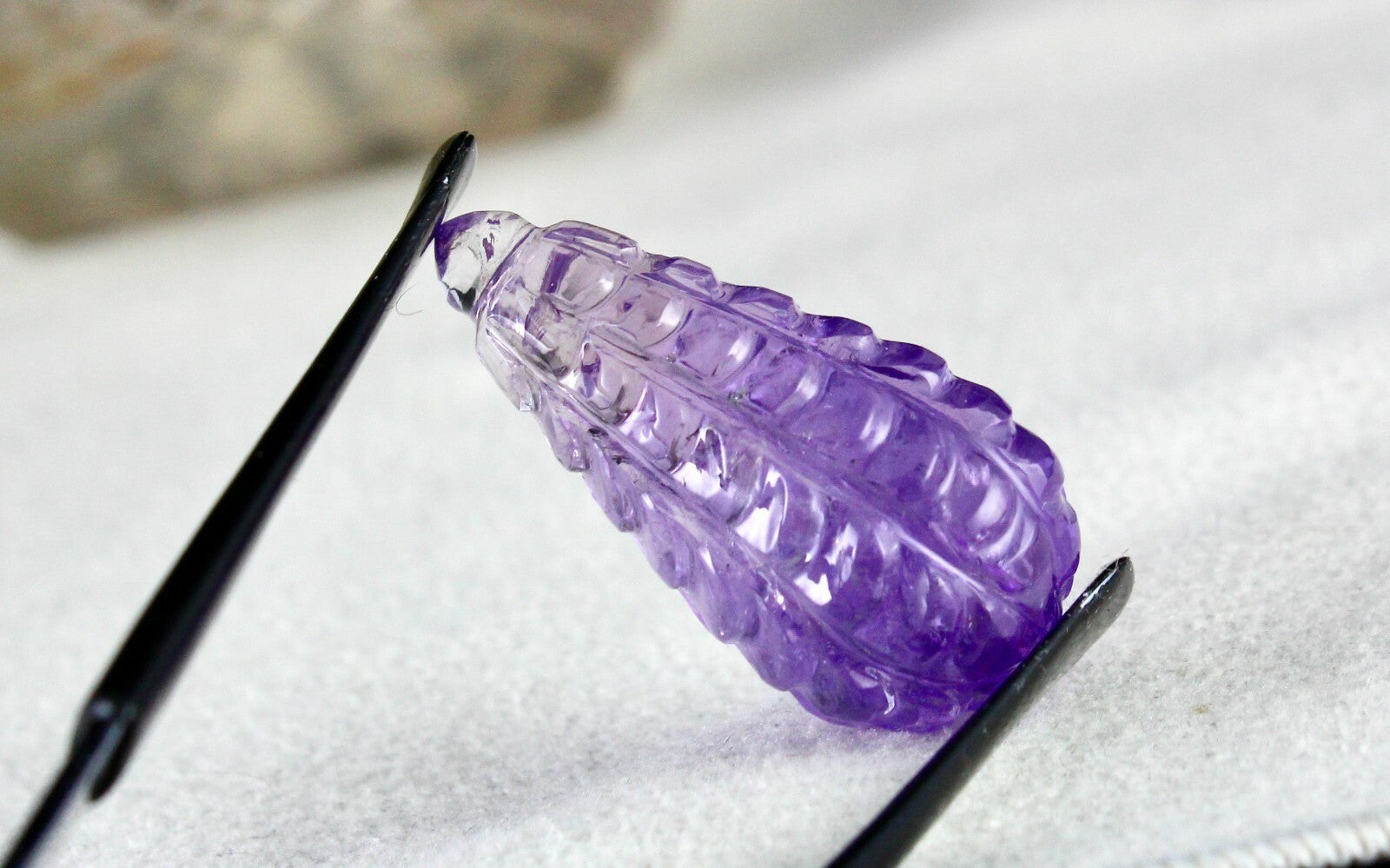 Natural Amethyst Carved Drops 11 Pcs 199 Cts Loose Gemstone Earring Set