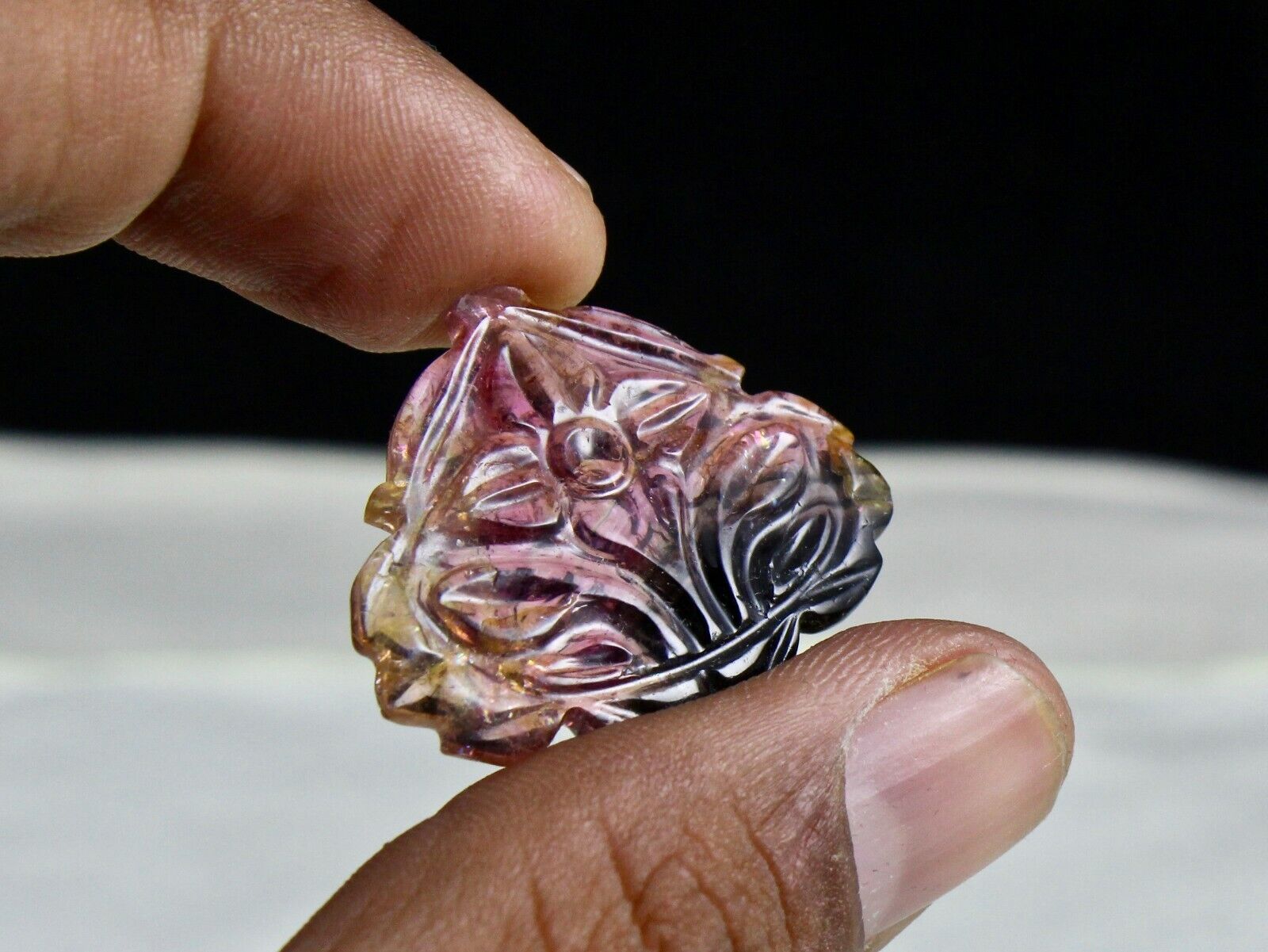 RARE NATURAL MULTI BI TOURMALINE CARVED 4 PCS 189.30 CARATS GEMSTONE DESIGN SET