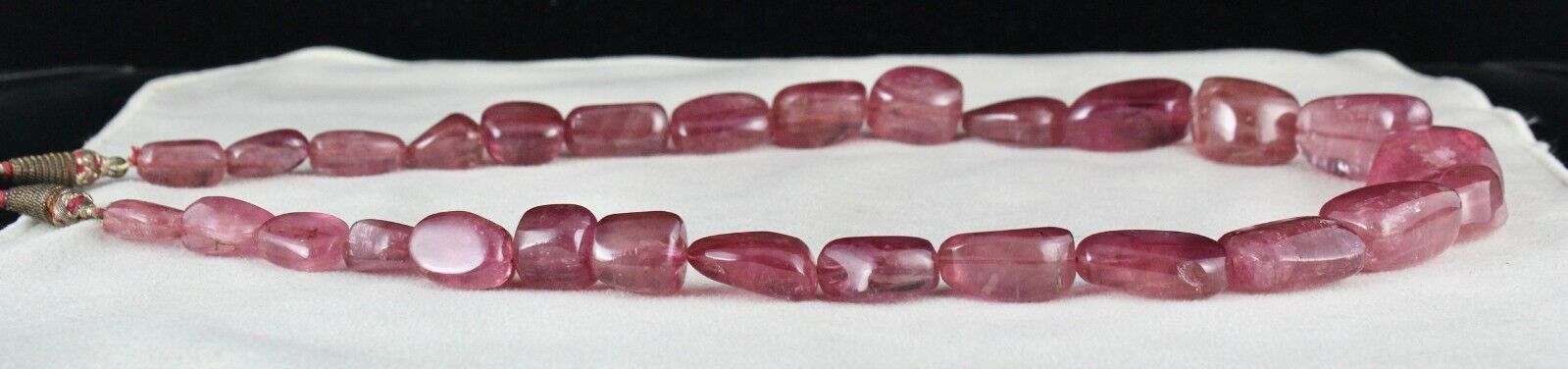 Natural RUBELLITE Pink TOURMALINE Beads NECKLACE 989 Cts Gemstone Smooth Nuggets