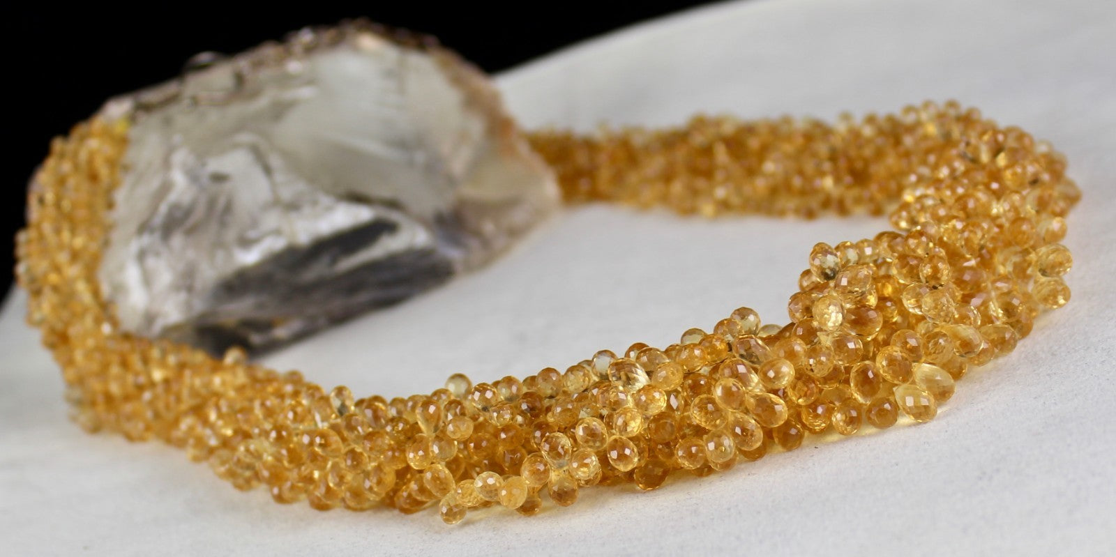 Certified Natural Citrine 1011 Ct Teardrop Sterling Silver Necklace For Women