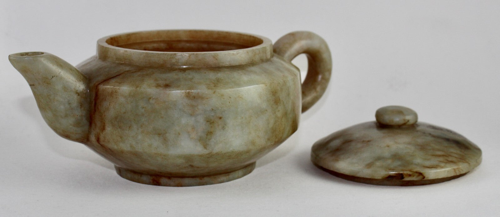 Certified Vintage Natural Nephrite Jade 5033ct Old Gemstone Carved Tea Pot Home