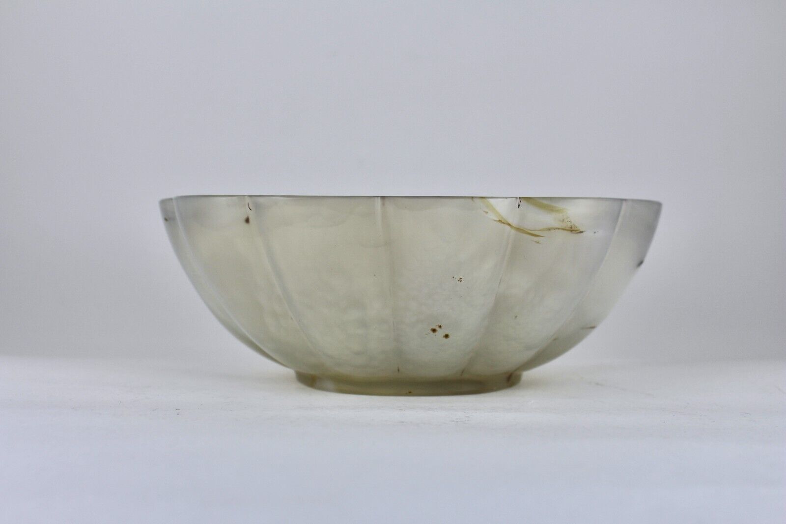 Handmade Natural Chalcedony Carved Oval 2410 Ct Gemstone Rare Bowl Home Decor