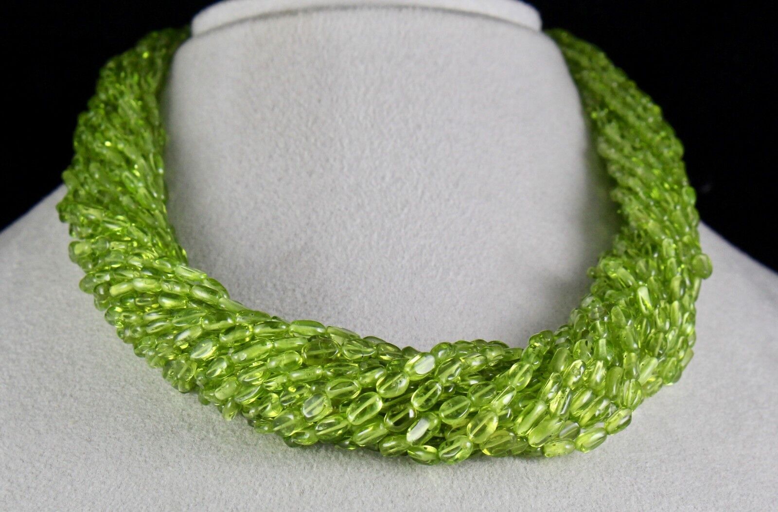 Natural Peridot Beads Cabochon 20 L 1173 Ct Green Gemstone Statement Necklace