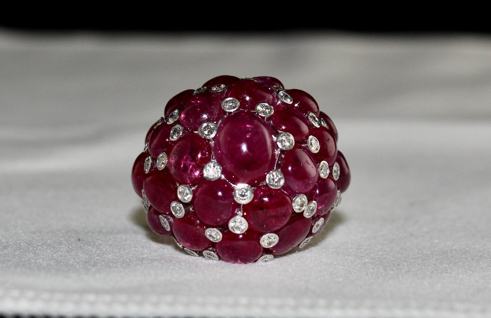 Certified 18k Gold Natural Ruby Diamond 10ct Cocktail Ring For Women