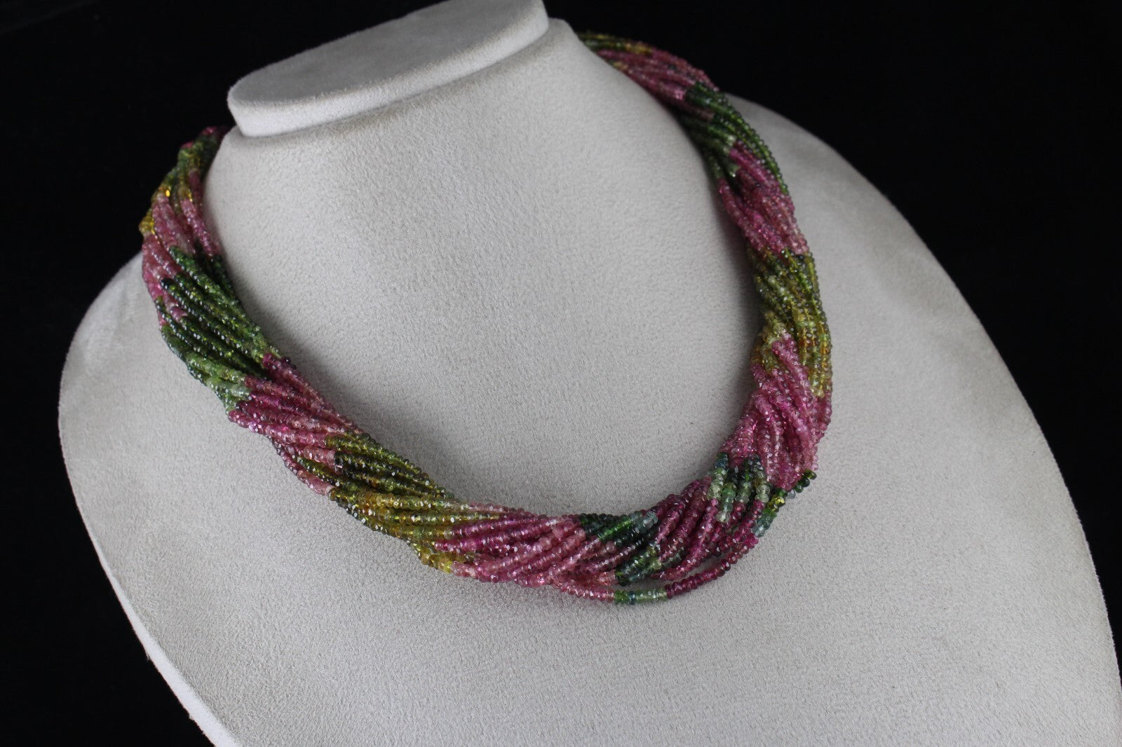 Certified Natural Multi Tourmaline 675 Ct Faceted Gemstone Necklace For Women