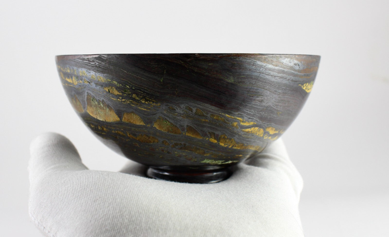 Handcrafted 4.5" Natural Tiger Eye 1565 Ct Gemstone Round Bowl Home Decor