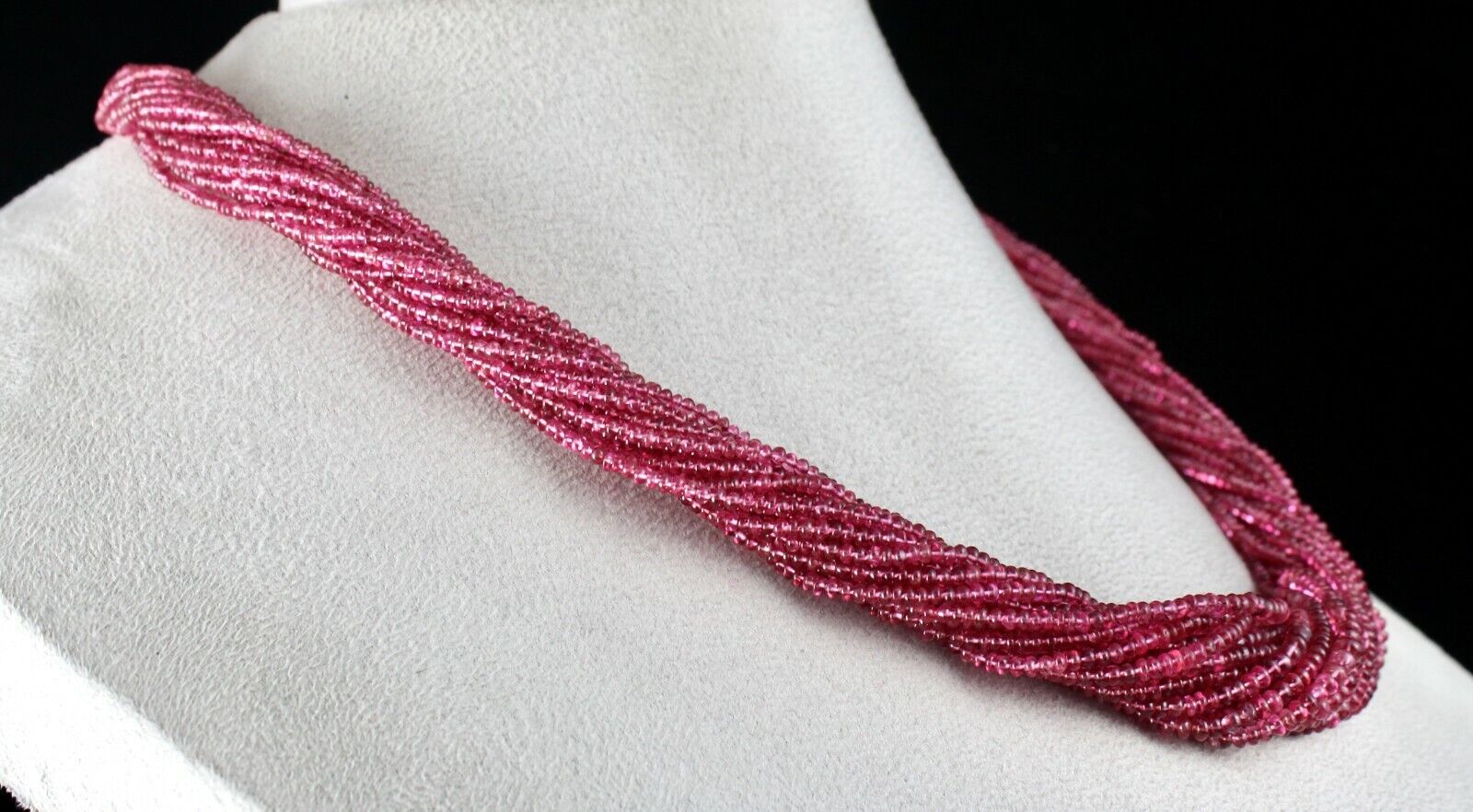 NATURAL UNTREATED SPINEL BEADS ROUND 482 CARATS GEMSTONE LADIES SILVER NECKLACE