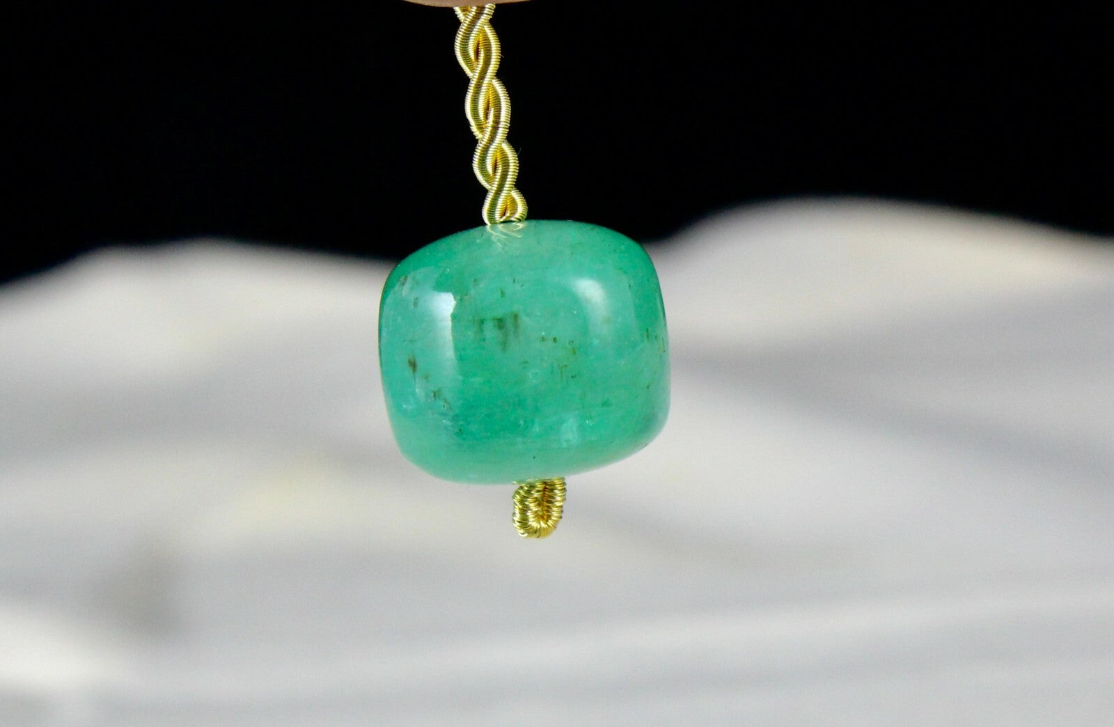 Certified Natural Colombian Emerald Bead 18.36ct Gemstone For Designing