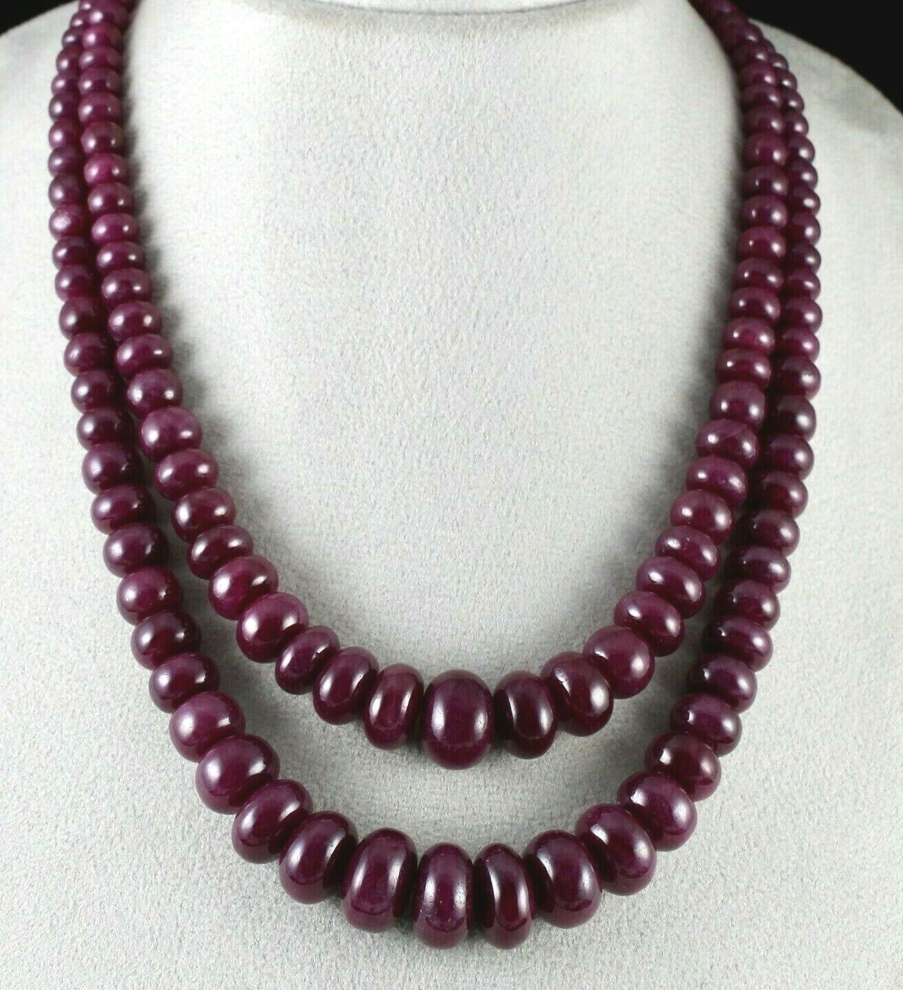Certified Natural Ruby Beads Round 1380 Carats 18mm Gemstone Collection Necklace