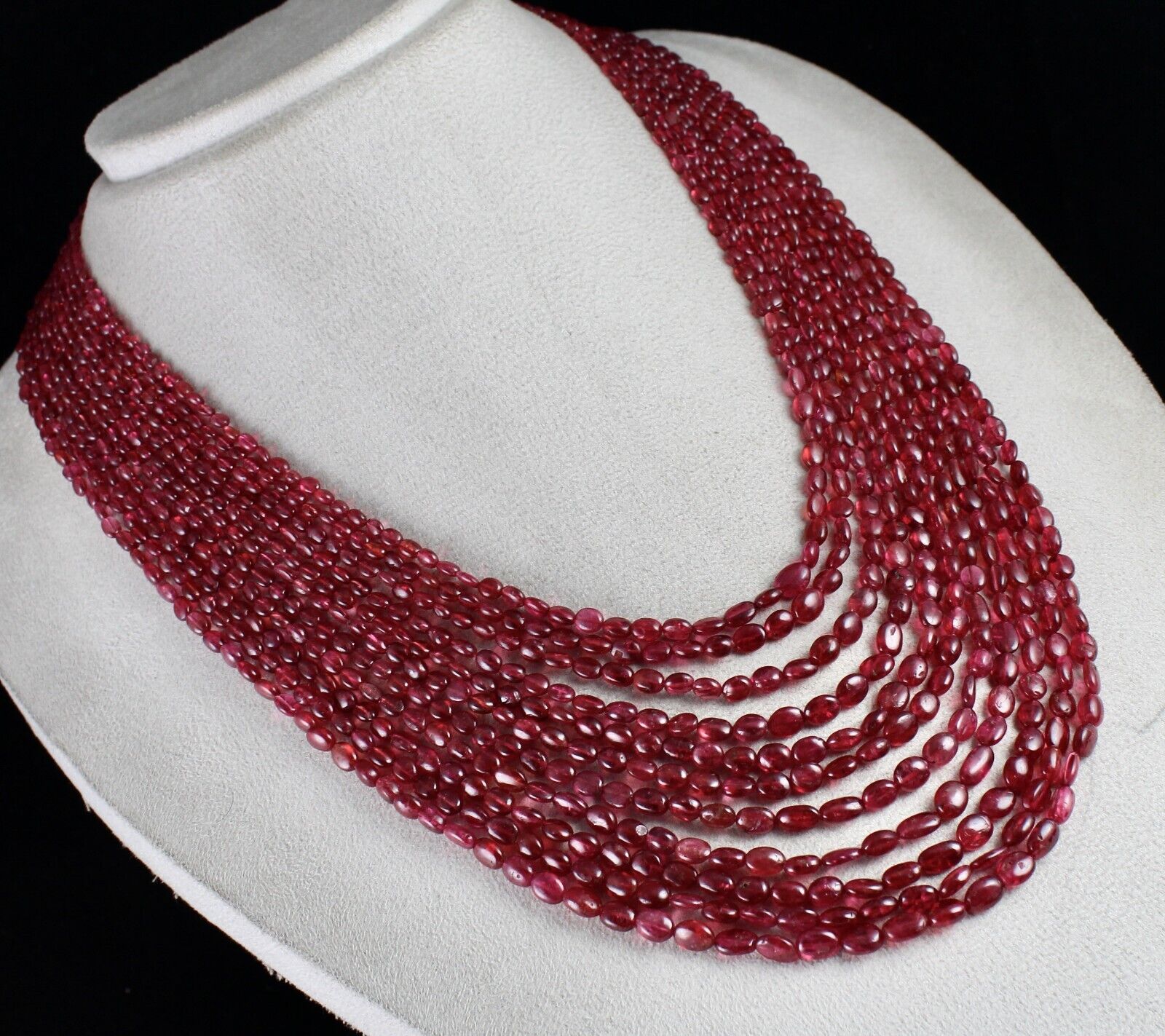 Natural Certified Red Spinel Beads Long 11 L 619 Ct Gemstone Important Necklace