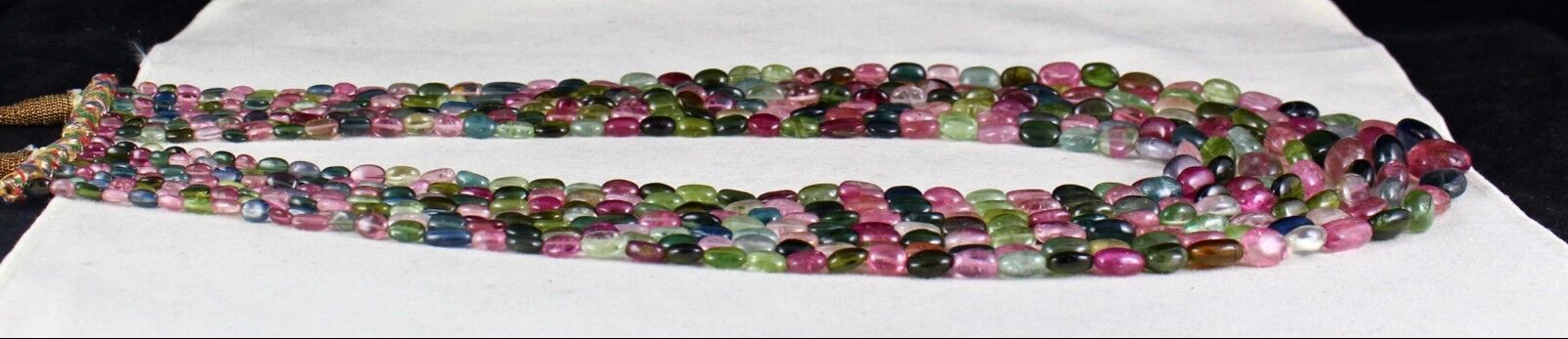 Natural Multi Colour Tourmaline Beads 7 Line 847 Ct Gemstone Statement Necklace