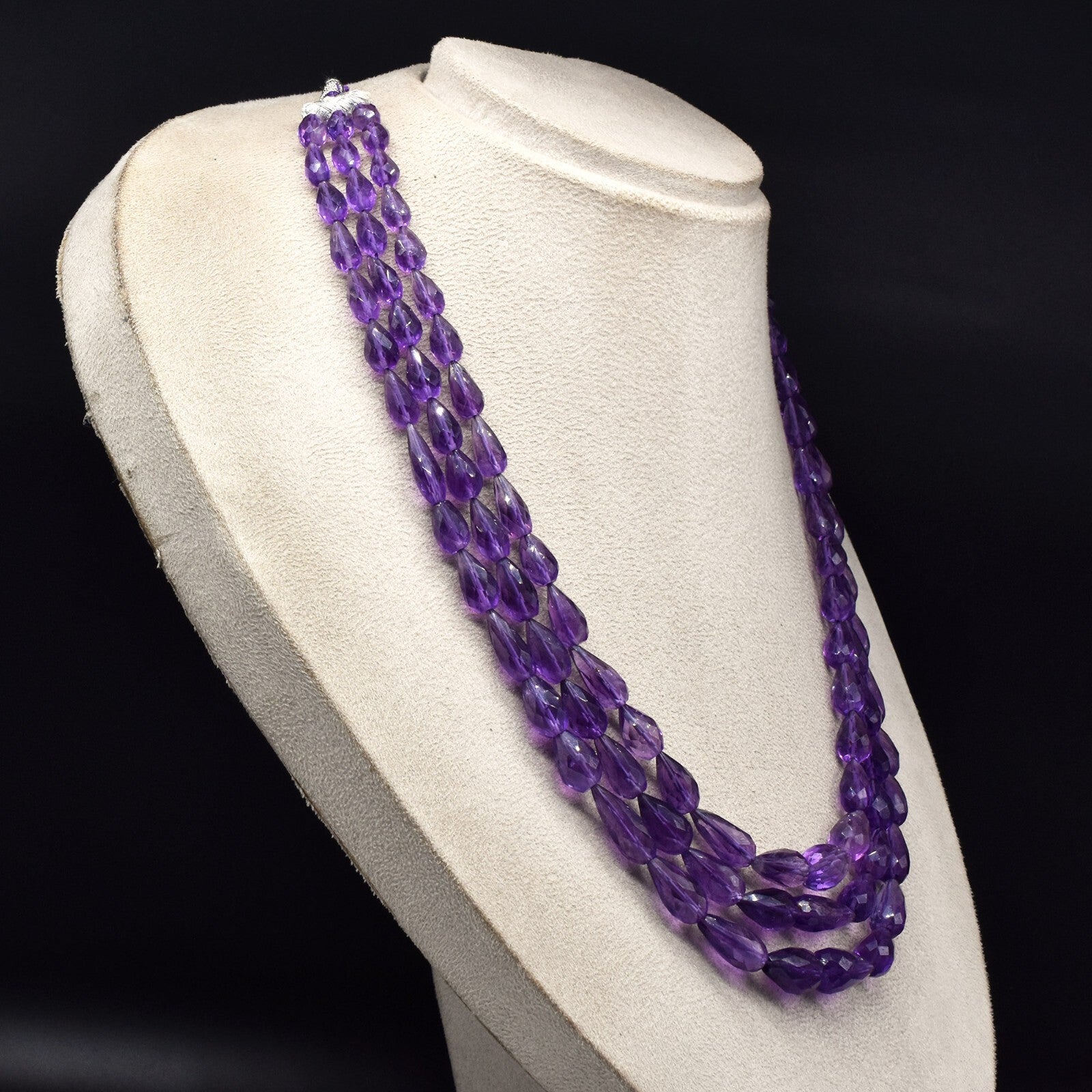 Amethyst Beaded Drops 526 Ct Natural Drilled Gemstone String Bunch