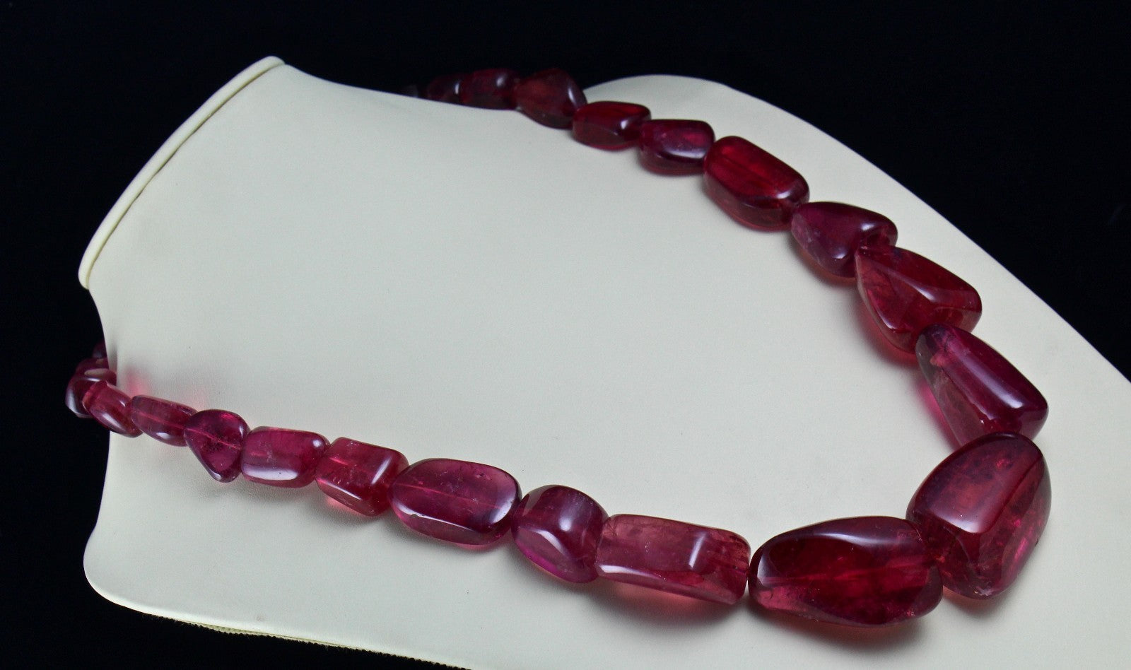 Certified Natural Pink Tourmaline Rubellite 1825 Ct Beads Nugget Necklace 40mm